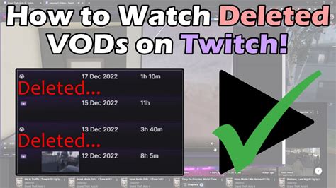 However, users have found ways to access <b>deleted</b> <b>VODs</b> and some third-party sites are archiving content from top streamers on <b>Twitch</b>, both content <b>deleted</b> by the streamer and content from banned streamers. . Twitch delete vods